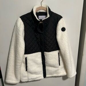 Madden Girl Black Quilted Jacket with White Lining NWOT XL